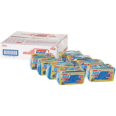 S.O.S.® All Surface Scrubber Sponge, 2.5 x 4.5, 0.9" Thick, Dark Blue, 3/Pack, 8 Packs/Carton