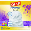 Glad® ForceFlex™ Kitchen Drawstring Trash Bags, 13 gal, Gain Lavender Scent, 24 x 27.38, White, 80 Bags/Box, 3 Boxes/Carton Tall Kitchen Trash Bags - Office Ready