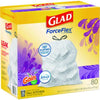 Glad® ForceFlex™ Kitchen Drawstring Trash Bags, 13 gal, Gain Lavender Scent, 24 x 27.38, White, 80 Bags/Box, 3 Boxes/Carton Tall Kitchen Trash Bags - Office Ready