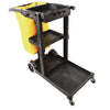 Impact® Janitorial Cart, Plastic, 3 Shelves, 1 Bin, 20.5" x 48" x 38", Yellow Janitorial Carts - Office Ready