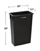 Alpine Industries Slim 23 Gallon Indoor Trash Can, Plastic, Black Indoor All-Purpose Waste Bins - Office Ready