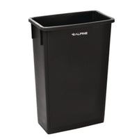 Alpine Industries Slim 23 Gallon Indoor Trash Can, Plastic, Black Indoor All-Purpose Waste Bins - Office Ready