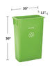 Alpine Industries Slim 23 Gallon Recycling Bin, Plastic, Lime Green Indoor Recycling Bins - Office Ready