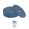 Boardwalk® Scrubbing Floor Pads, 13" Diameter, Blue, 5/Carton Scrub/Strip Floor Pads - Office Ready