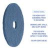 Boardwalk® Scrubbing Floor Pads, 14" Diameter, Blue, 5/Carton Scrub/Strip Floor Pads - Office Ready