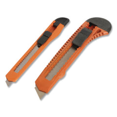 Great Neck® Snap-Off Utility Knife Set, 9 mm Knife, 18 mm Knife, Orange/Black