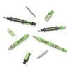 OEMTOOLS® 6-Way Pen-Style Screw & Nut Driver, Phillips/Slotted Bits, Metric Sockets, 5.38" Long, Black/Green, Green/Clear, 4/Pack Screwdrivers/Nut Drivers - Office Ready