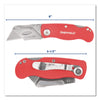 Sheffield Quick Change Lock Back® Utility Knife, 1.25" Blade, 3.5" Aluminum Handle, Red Folding Pocket Knives - Office Ready