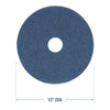 Boardwalk® Scrubbing Floor Pads, 13" Diameter, Blue, 5/Carton Scrub/Strip Floor Pads - Office Ready