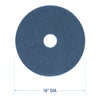 Boardwalk® Scrubbing Floor Pads, 16" Diameter, Blue, 5/Carton Scrub/Strip Floor Pads - Office Ready