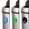 Alpine Industries 17 Gallon Stainless Steel Indoor Recycling, Trash and Compost Bins with Swivel Lid, Trash and Compost Bins with Swivel Lid Indoor Recycling Bins - Office Ready