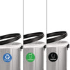 Alpine Industries 17 Gallon Stainless Steel Indoor Recycling, Trash and Compost Bins with Swivel Lid, Trash and Compost Bins with Swivel Lid Indoor Recycling Bins - Office Ready