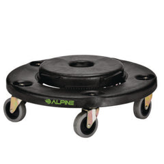 Alpine Industries Round 32-Gallon Trash Can Dolly, 500 lb Capacity, 6.1 x 18 x 18, Black