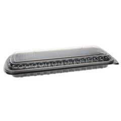 Pactiv Evergreen MealMaster® Rib Container, 16.6 x 7.3 x 2.3, Black/Clear, Plastic, 80/Carton