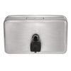 Alpine Industries Horizontal Manual Surface-Mounted Stainless Steel Liquid Soap Dispenser, 40 oz, 2.8 x 8.1 x 4.8, Brushed Stainless Steel Liquid Soap Dispensers, Manual - Office Ready