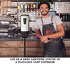 Alpine Industries Automatic Foam Hand Sanitizer/Soap Dispenser with Floor Stand, 40 oz, 4.48 x 6 x 45, White Foam Soap Dispensers, Automatic - Office Ready