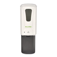 Alpine Industries Wall Mount Automatic Gel Hand Sanitizer/Soap Dispenser with Drip Tray, 40 oz, 4.48 x 6 x 18.1, White Liquid Soap Dispensers, Automatic - Office Ready