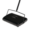 Alpine Industries Manual Triple Brush Carpet and Floor Sweeper, 42.5" Handle, Black Carpet Sweeper Brooms - Office Ready