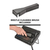 Alpine Industries Manual Triple Brush Carpet and Floor Sweeper, 42.5" Handle, Black Carpet Sweeper Brooms - Office Ready