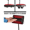 Alpine Industries Manual Triple Brush Carpet and Floor Sweeper, 42.5" Handle, Red Carpet Sweeper Brooms - Office Ready