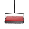 Alpine Industries Manual Triple Brush Carpet and Floor Sweeper, 42.5" Handle, Red Carpet Sweeper Brooms - Office Ready