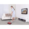 Alpine Industries Manual Triple Brush Carpet and Floor Sweeper, 42.5" Handle, Red Carpet Sweeper Brooms - Office Ready