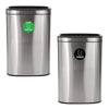Alpine Industries 10.5-Gallon Compost and Trash Station, Brushed Stainless Steel Indoor Recycling Bins - Office Ready