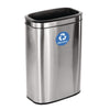 Alpine Industries 10.5 Gallon Slim Recycling Can, Brushed Stainless Steel Indoor Recycling Bins - Office Ready