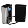 Alpine Industries 10.5 Gallon Slim Recycling Can, Brushed Stainless Steel Indoor Recycling Bins - Office Ready