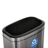 Alpine Industries 10.5 Gallon Slim Recycling Can, Brushed Stainless Steel Indoor Recycling Bins - Office Ready