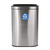 Alpine Industries 10.5 Gallon Slim Recycling Can, Brushed Stainless Steel Indoor Recycling Bins - Office Ready
