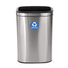 Alpine Industries 10.5 Gallon Slim Recycling Can, Brushed Stainless Steel Indoor Recycling Bins - Office Ready