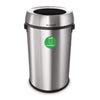 Alpine Industries 17 Gallon Stainless Steel Open Top Compost Stationn Indoor Recycling Bins - Office Ready