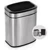 Alpine Industries Stainless Steel Rectangular Liner Open Top Trash Can, 2.6 gal, Brushed Stainless Steel Indoor All-Purpose Waste Bins - Office Ready