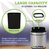 Alpine Industries Stainless Steel Rectangular Liner Open Top Trash Can, 2.6 gal, Brushed Stainless Steel Indoor All-Purpose Waste Bins - Office Ready