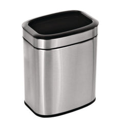 Alpine Industries Stainless Steel Rectangular Liner Open Top Trash Can, 2.6 gal, Brushed Stainless Steel