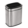 Alpine Industries Stainless Steel Rectangular Liner Open Top Trash Can, 2.6 gal, Brushed Stainless Steel Indoor All-Purpose Waste Bins - Office Ready