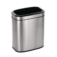 Alpine Industries Stainless Steel Rectangular Liner Open Top Trash Can, 5.3 gal, Brushed Stainless Steel Indoor All-Purpose Waste Bins - Office Ready