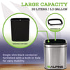 Alpine Industries Stainless Steel Rectangular Liner Open Top Trash Can, 5.3 gal, Brushed Stainless Steel Indoor All-Purpose Waste Bins - Office Ready