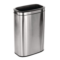 Alpine Industries Stainless Steel Rectangular Liner Open Top Trash Can, 10.5 gal, Brushed Stainless Steel Indoor All-Purpose Waste Bins - Office Ready