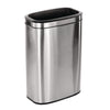 Alpine Industries Stainless Steel Rectangular Liner Open Top Trash Can, 10.5 gal, Brushed Stainless Steel Indoor All-Purpose Waste Bins - Office Ready