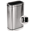 Alpine Industries Stainless Steel Rectangular Liner Open Top Trash Can, 10.5 gal, Brushed Stainless Steel Indoor All-Purpose Waste Bins - Office Ready