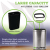 Alpine Industries Stainless Steel Rectangular Liner Open Top Trash Can, 10.5 gal, Brushed Stainless Steel Indoor All-Purpose Waste Bins - Office Ready