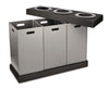 Alpine Industries 28 Gal. Indoor Trash Can and Recycling Bin, Corrugated Polypropylene, Gray, 3 Bin Indoor/Outdoor Recycling Bins - Office Ready