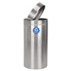 Alpine Industries 27 Gallon Stainless Steel Recycling Can, Brushed Stainless Steel Indoor Recycling Bins - Office Ready