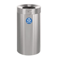 Alpine Industries 27 Gallon Stainless Steel Recycling Can, Brushed Stainless Steel Indoor Recycling Bins - Office Ready