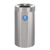 Alpine Industries 27 Gallon Stainless Steel Recycling Can, Brushed Stainless Steel Indoor Recycling Bins - Office Ready
