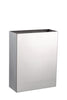 Alpine Industries Stainless Steel Surface-Mounted Waste Receptacle, 6.4 gal, Brushed Stainless Steel Indoor All-Purpose Waste Bins - Office Ready