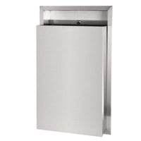 Alpine Industries Stainless Steel Recessed 12 Gal. Leak-Proof Waste Receptacle, Brushed Stainless Steel Indoor All-Purpose Waste Bins - Office Ready