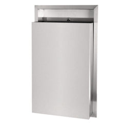 Alpine Industries Stainless Steel Recessed 12 Gal. Leak-Proof Waste Receptacle, Brushed Stainless Steel